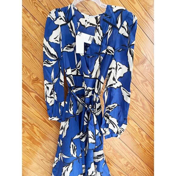 Veronica Beard Mclean Floral Silk Long Sleeve Maxi Dress Size 0 - Picture 3 of 6